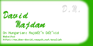 david majdan business card